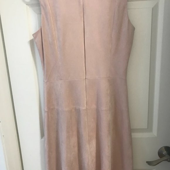 Lila Rose light pink faux suede dress with zip back - Picture 3 of 3
